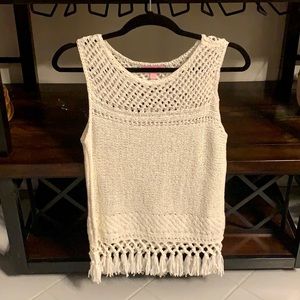 NWOT Lilly Pulitzer Luca Fringe Hem Sweater Tank